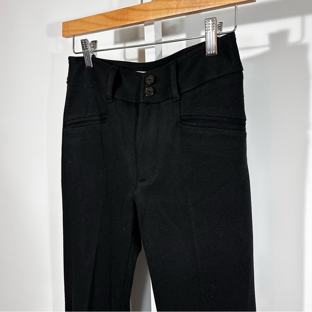 Anthropologie The Essential Trouser Women’s Black Pants Size 0 Mid Rise Bootcut - Picture 3 of 6